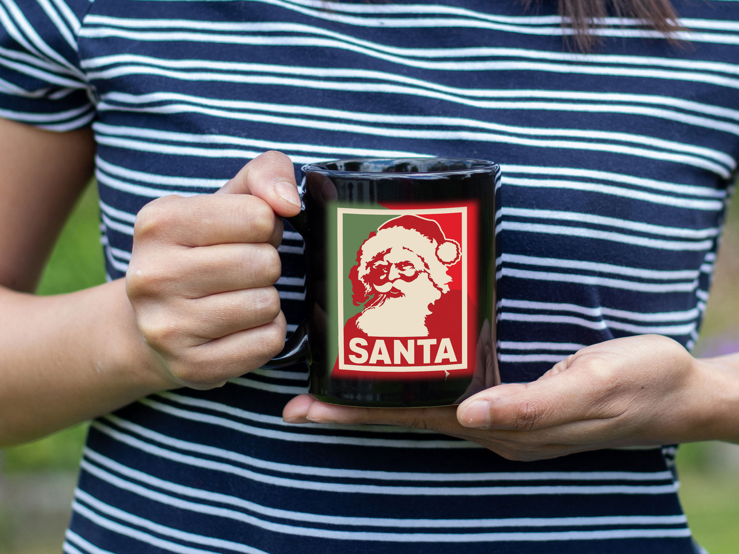 Ceramic Black Coffee Mug Santa Holiday Mug Best Christmas Mug - Mug Project