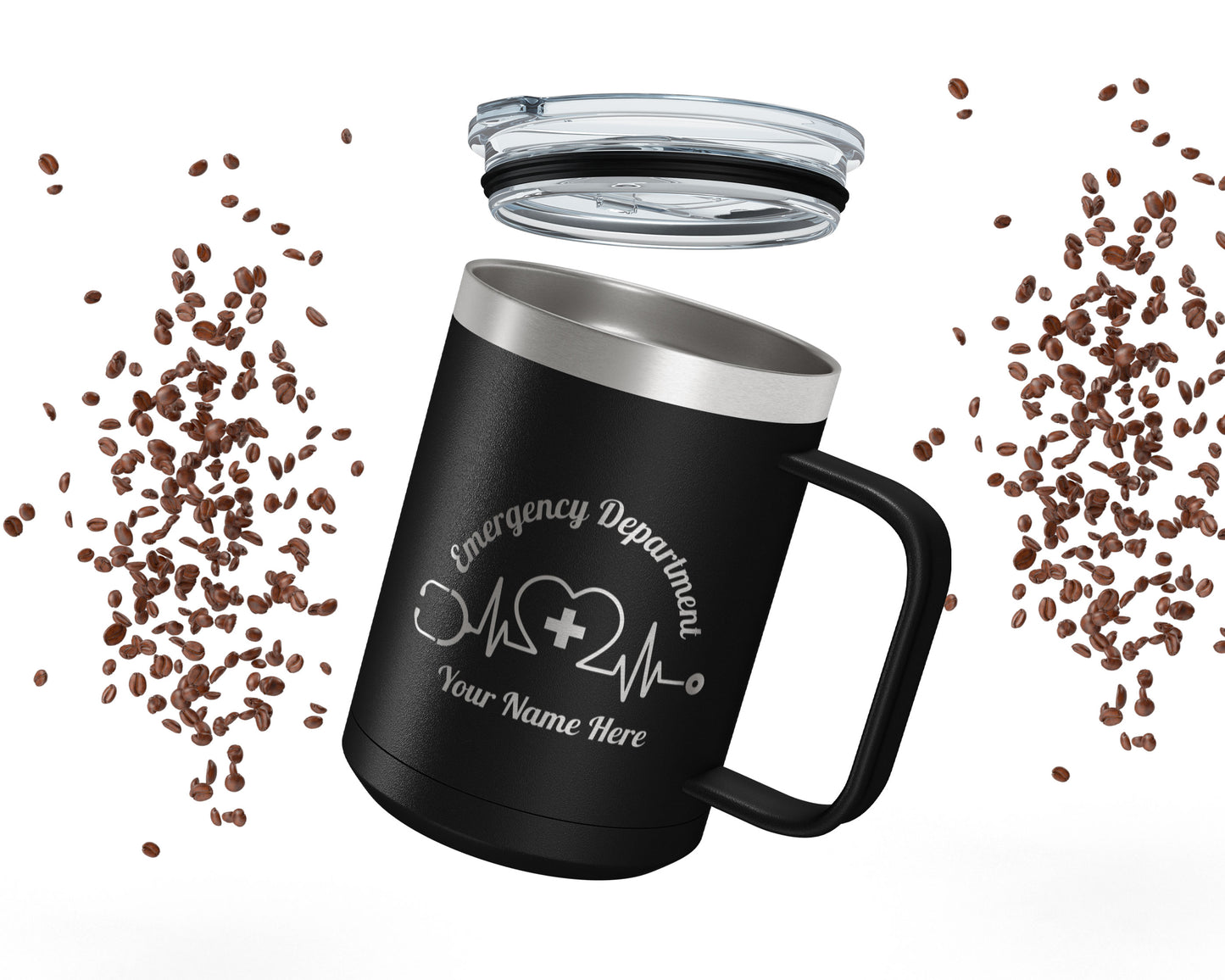 Insulated Coffee Mugs, Thermal Cup, Thermo Mug, Insulated Travel Mug, Insulated Mug With Handle, Emergency Department, 15oz Tumbler - Mug Project