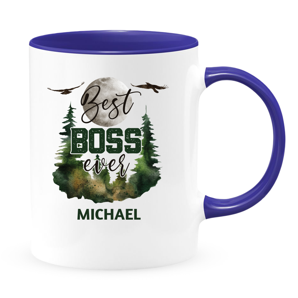 Best Boss Ever White Coffee Mug With Colored Inside & Handle - Mug Project