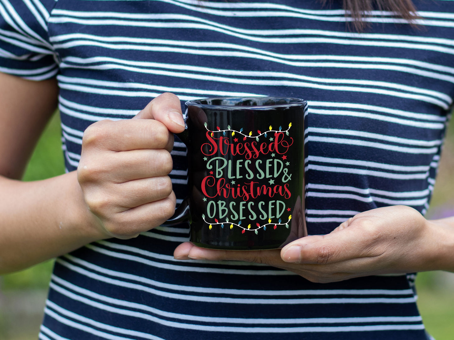 Stressed and Blessed Black Coffee Mug - Mug Project