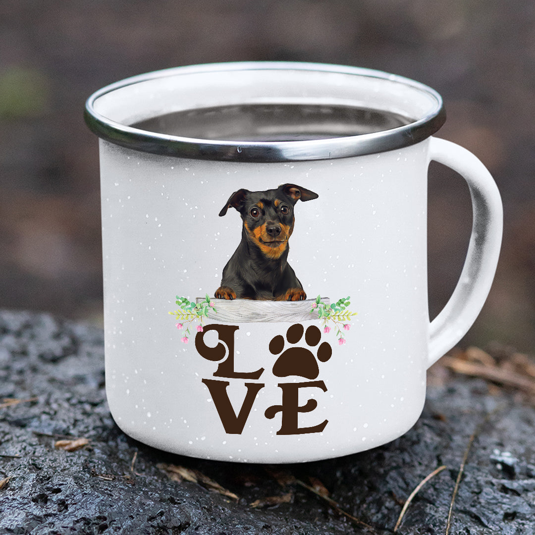 LOVE Miniature Pinscher Stainless Steel Camping Mug - Mug Project | Funny Coffee Mugs, Unique Wine Tumblers & Gifts