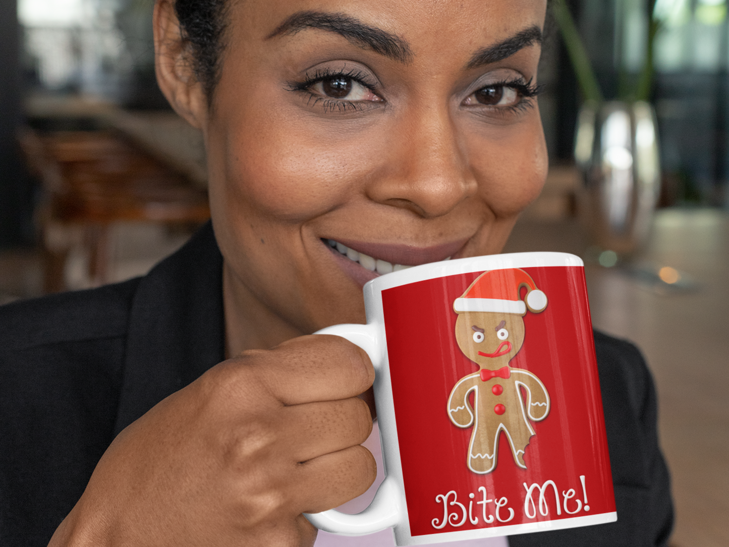 Ceramic White Coffee Mug Bite Me Holiday Mug Best Christmas Mug - Mug Project