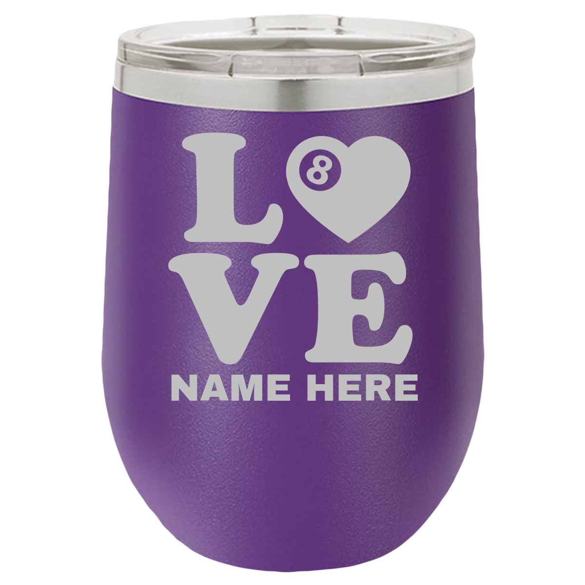 Love Billiards - Wine Laser Etched Tumbler - Mug Project