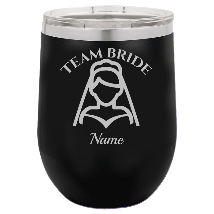 Matron of Honor Gift, Personalized Bridesmaid Gifts, Team Bride - Wine Laser Etched Tumbler - Mug Project
