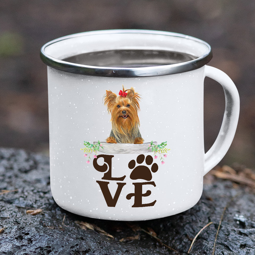 LOVE-Yorkie Stainless Steel Camping Mug - Mug Project | Funny Coffee Mugs, Unique Wine Tumblers & Gifts