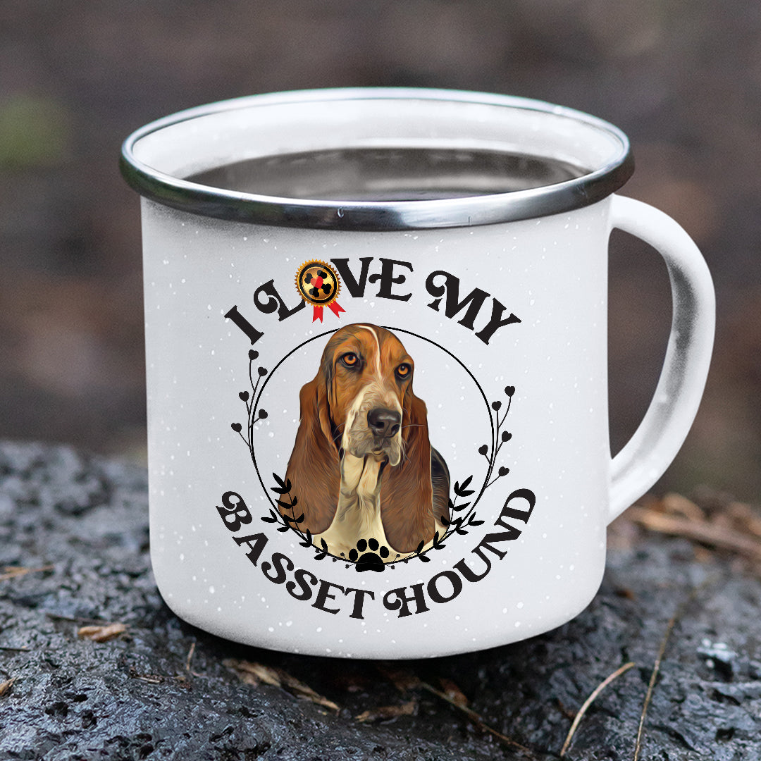 I Love My Basset Hound Stainless Steel Camping Mug - Mug Project | Funny Coffee Mugs, Unique Wine Tumblers & Gifts