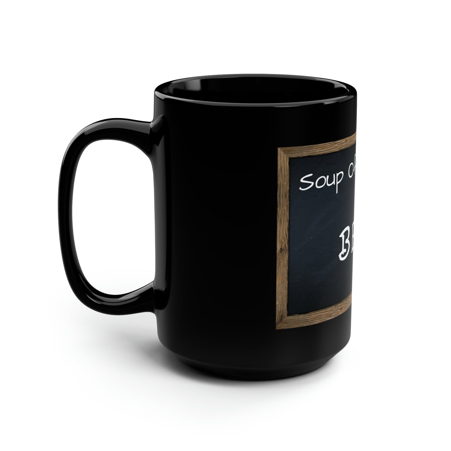 Soup Mug Black Mug, 15oz