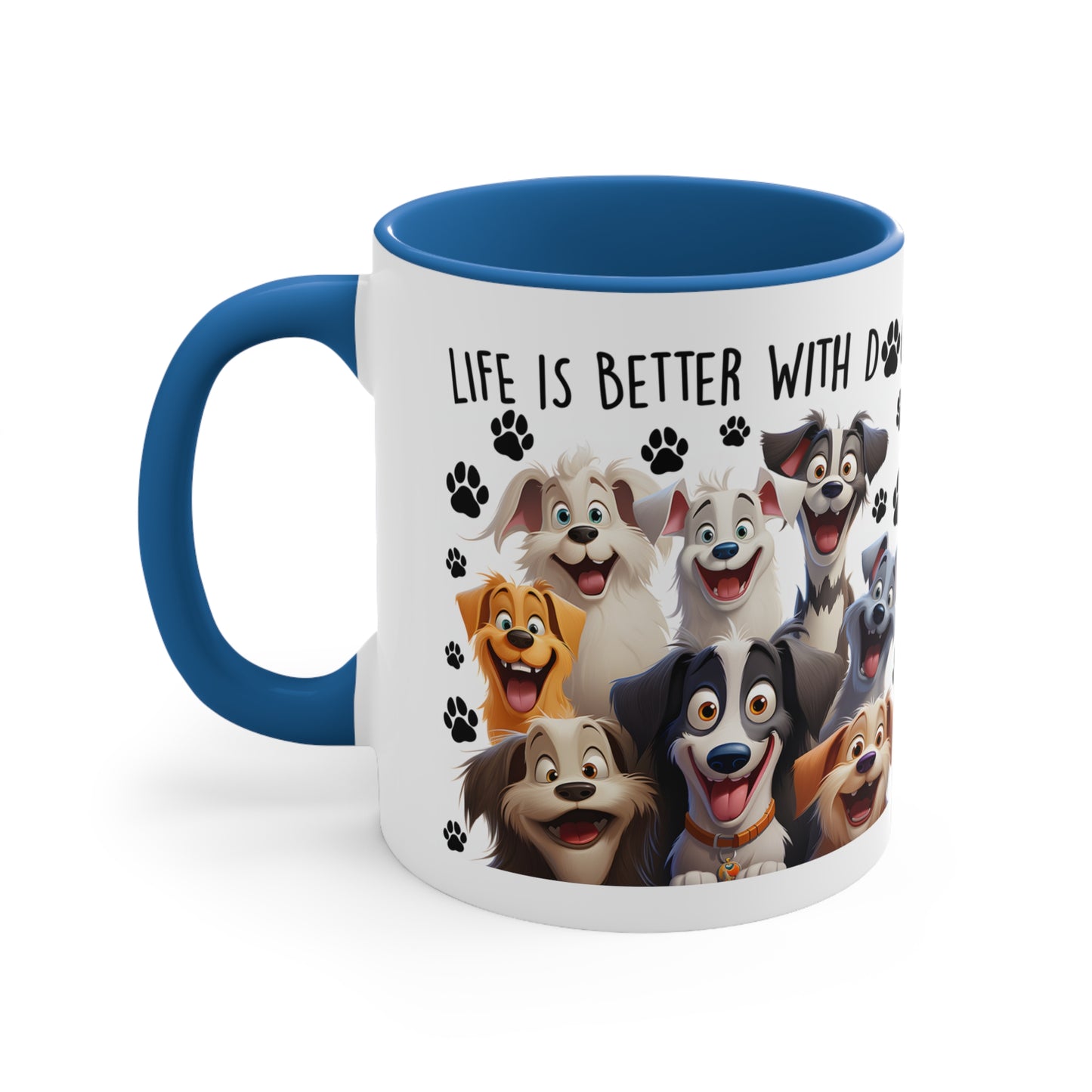 Life Is Better With Dogs Accent Coffee Mug, 11oz