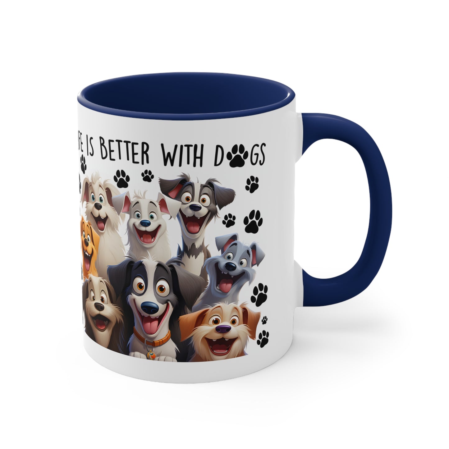 Life Is Better With Dogs Accent Coffee Mug, 11oz