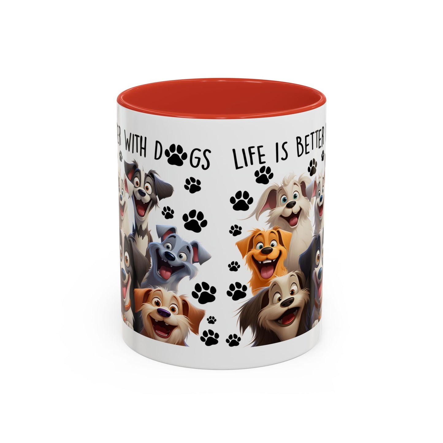 Life Is Better With Dogs Accent Coffee Mug, 11oz