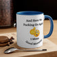 Good Morning Sunshine Accent Coffee Mug, 11oz Colored handle and Inside