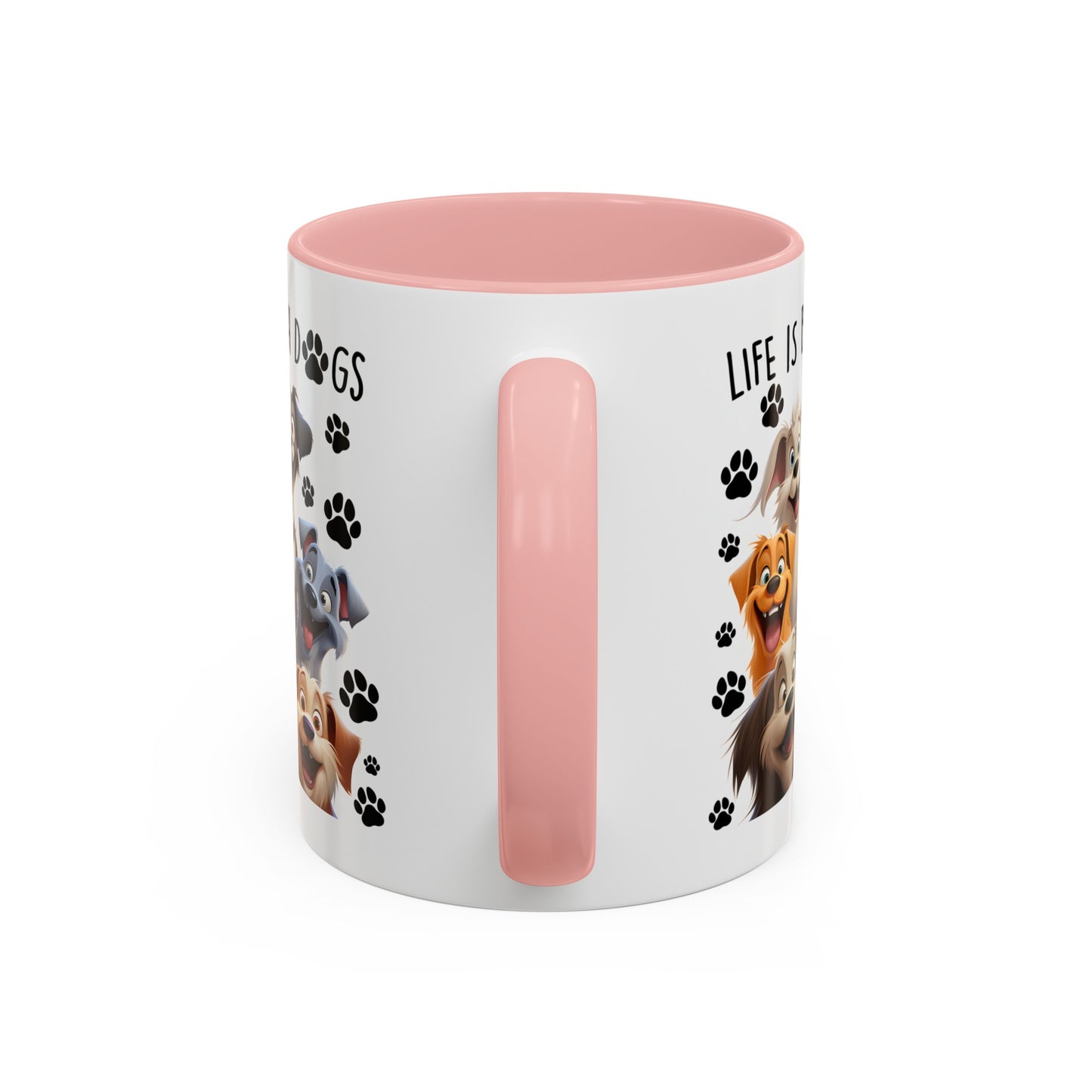 Dog Lover Ceramic Coffee Mug - Life is Better with Dogs - Cute Pet Gift - Puppy Mom Dad Present - Funny Animal Owner Cup - Doggie Lover Mug Accent Coffee Mug, 11oz