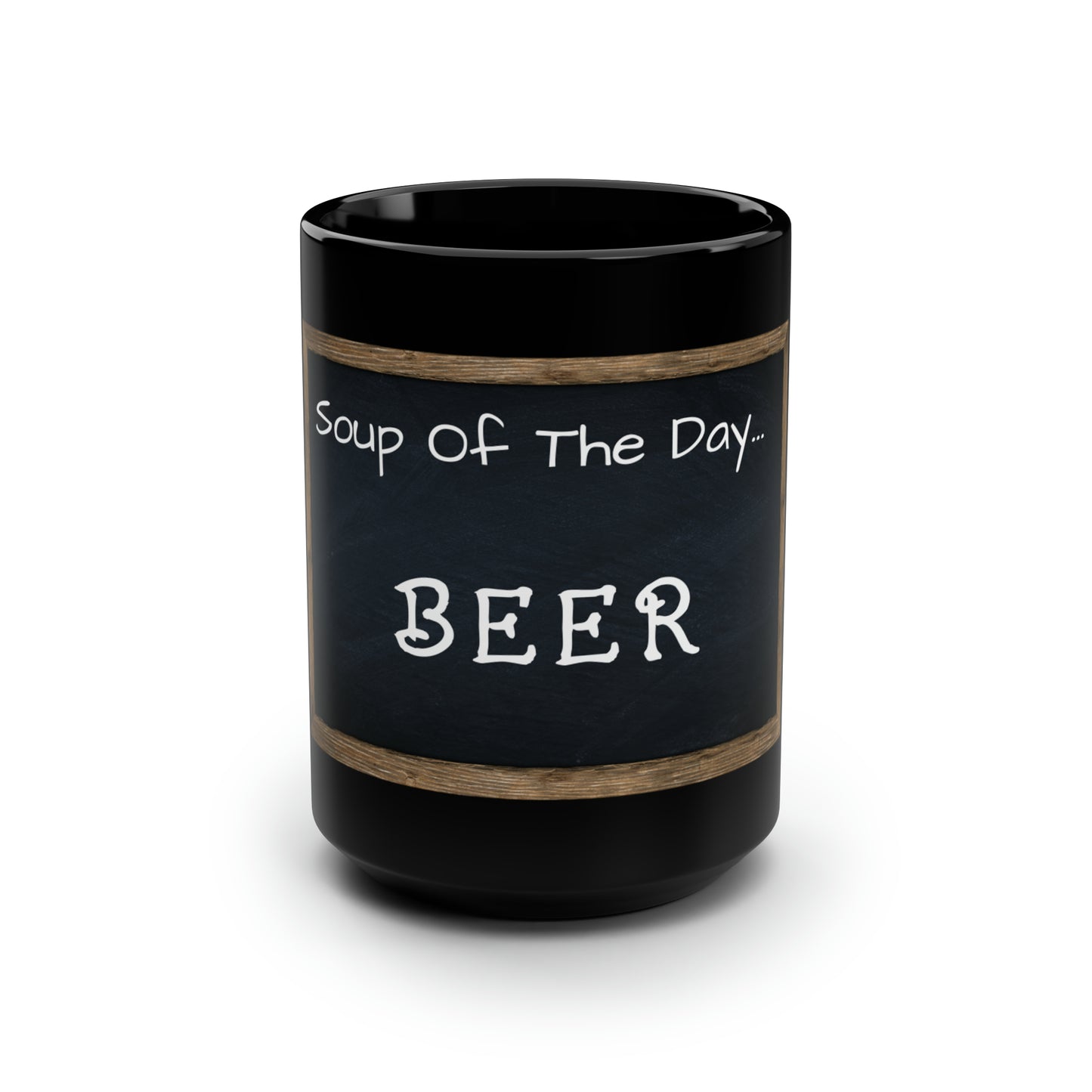 Soup Mug Black Mug, 15oz