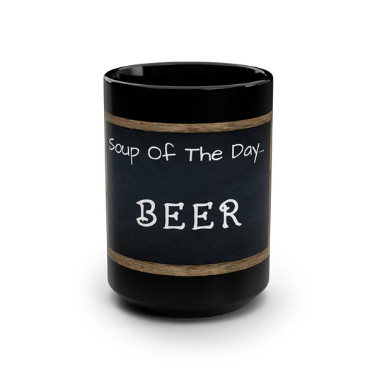 Soup Mug Black Mug, 15oz