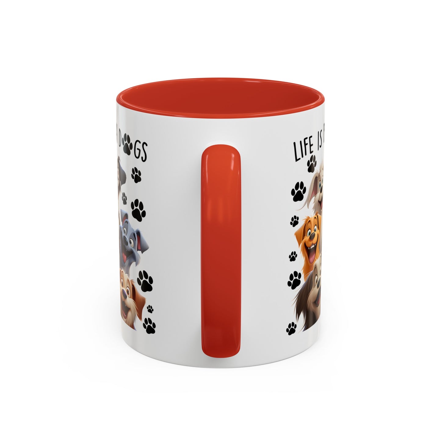 Dog Lover Ceramic Coffee Mug - Life is Better with Dogs - Cute Pet Gift - Puppy Mom Dad Present - Funny Animal Owner Cup - Doggie Lover Mug Accent Coffee Mug, 11oz