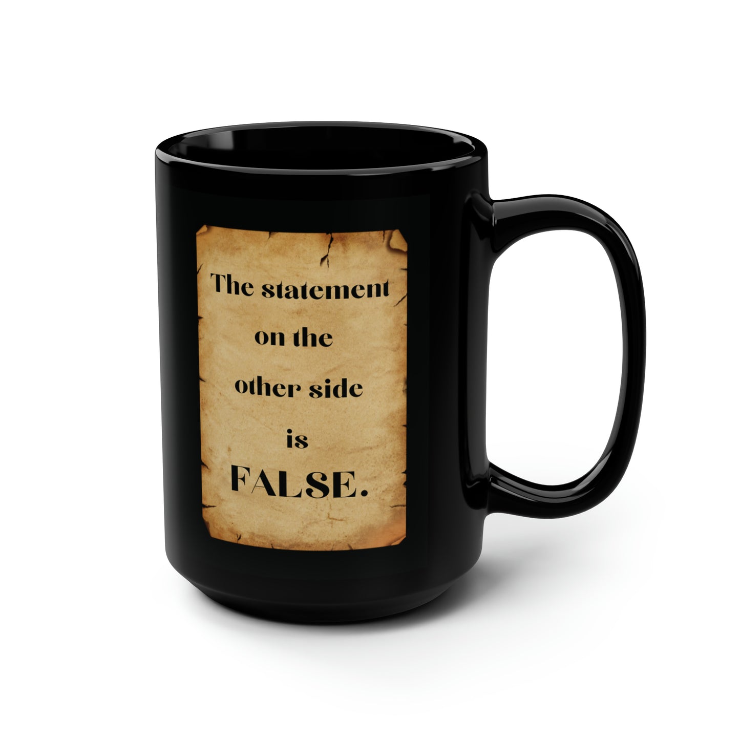 True/False Black Mug, 15oz