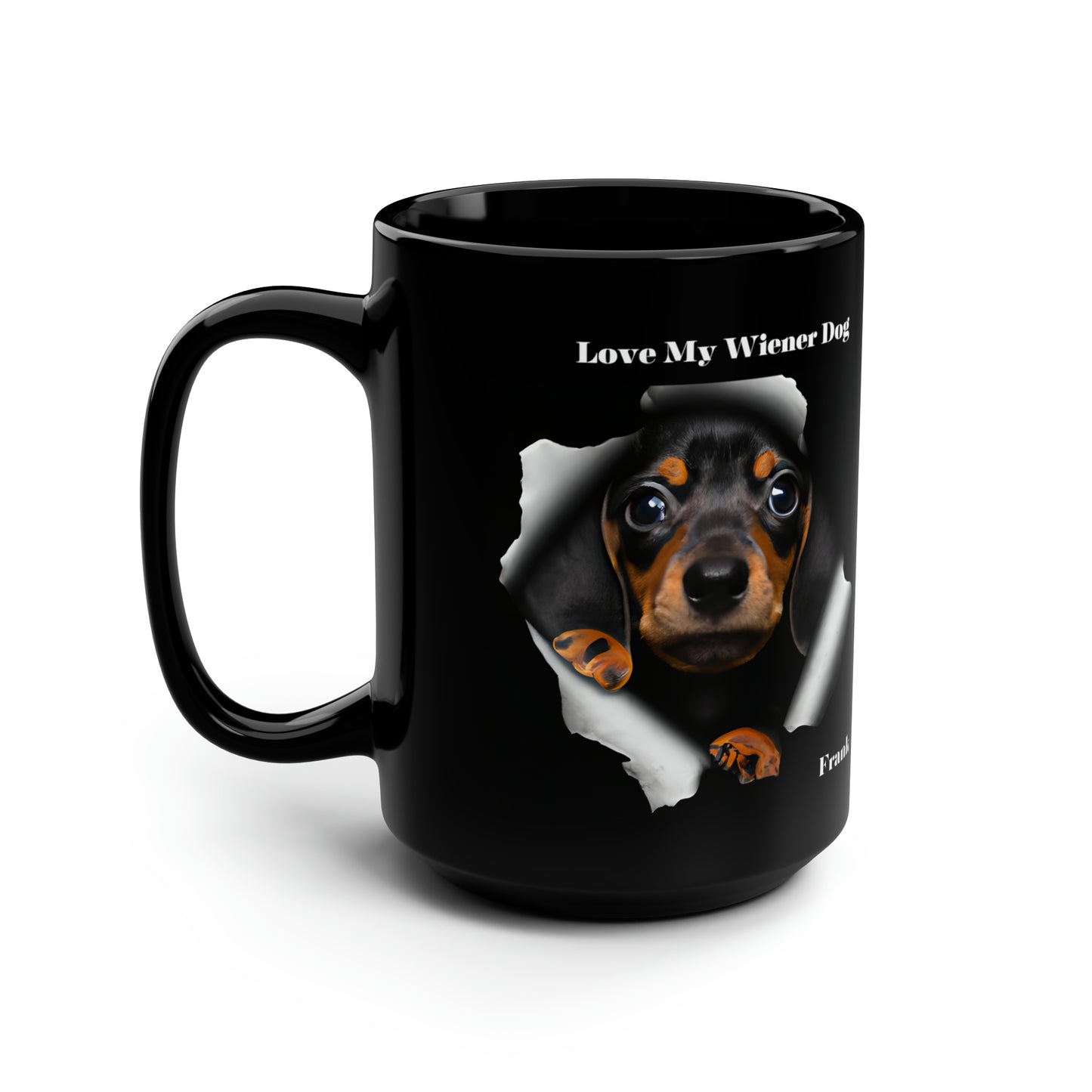 Wiener Dog Black Mug 15oz Dachshund Dog Coffee Mug Custom Pet Gift For Coffee Fans