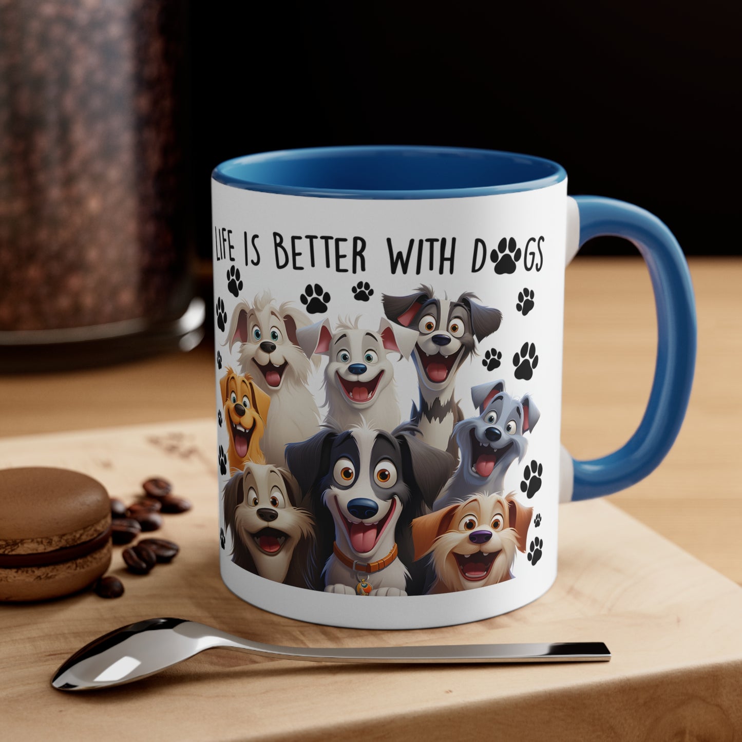 Life Is Better With Dogs Accent Coffee Mug, 11oz