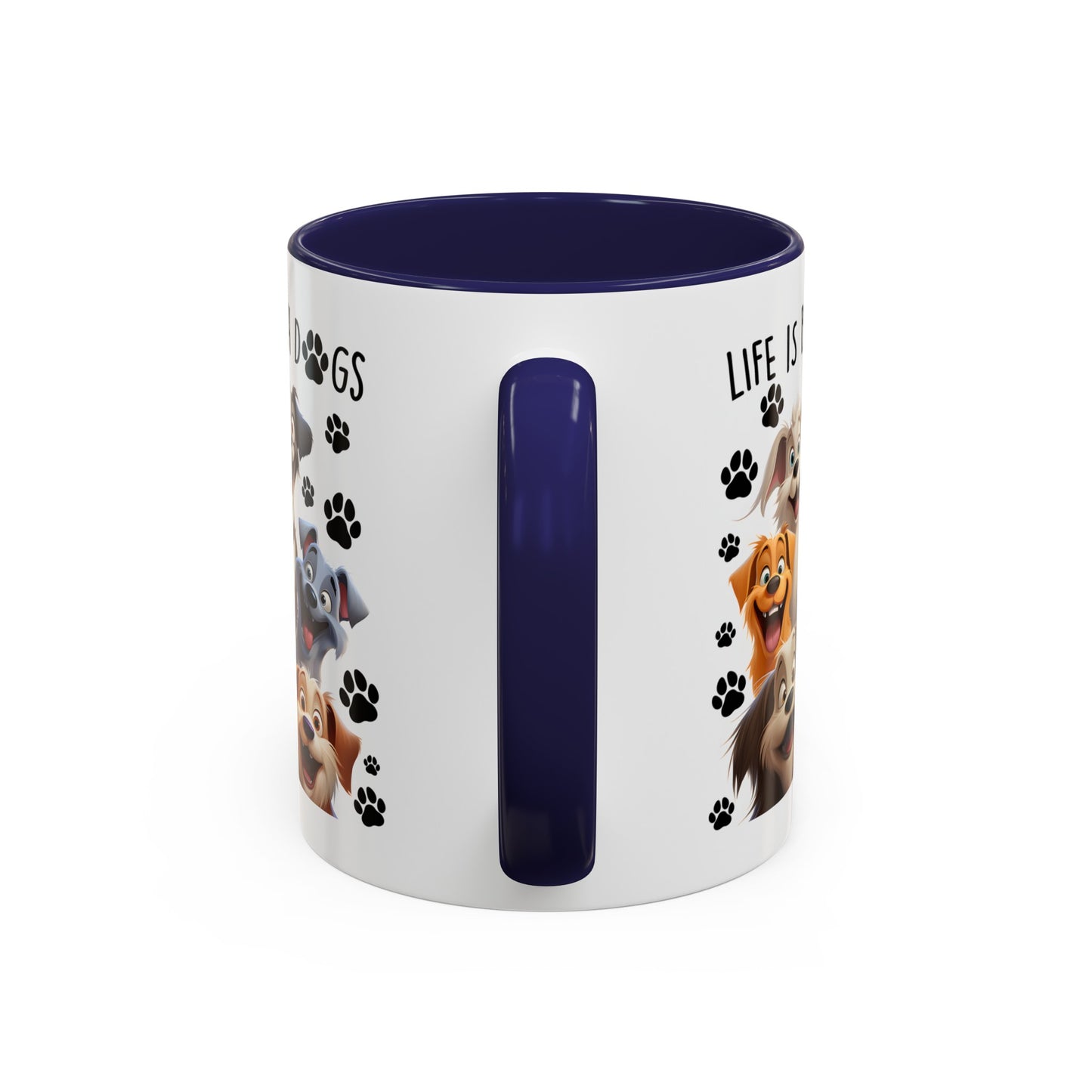 Dog Lover Ceramic Coffee Mug - Life is Better with Dogs - Cute Pet Gift - Puppy Mom Dad Present - Funny Animal Owner Cup - Doggie Lover Mug Accent Coffee Mug, 11oz