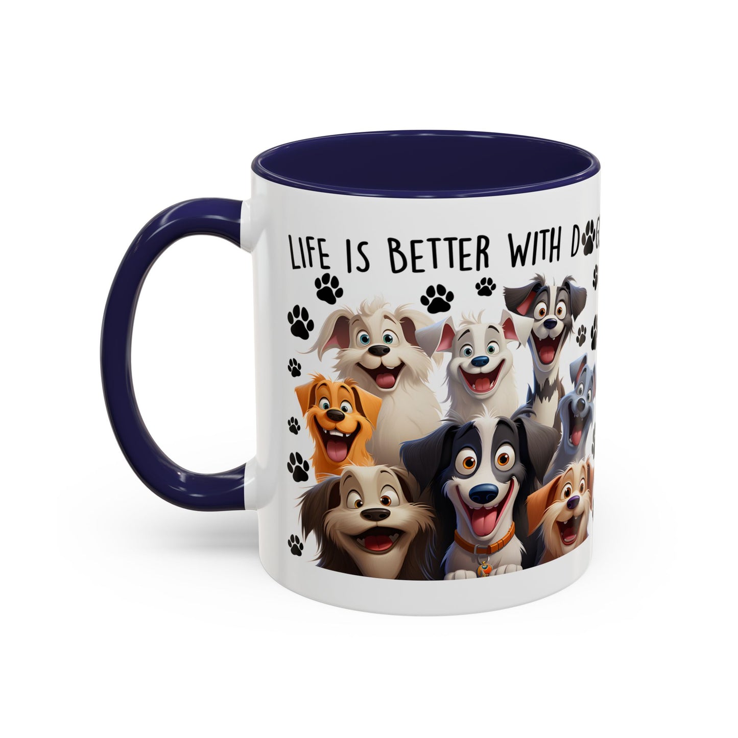 Life Is Better With Dogs Accent Coffee Mug, 11oz