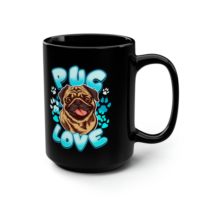 Pug Mug Black 15oz Ceramic Coffee Mug Gift For Dog Lover Dog Mom Coffee Cup