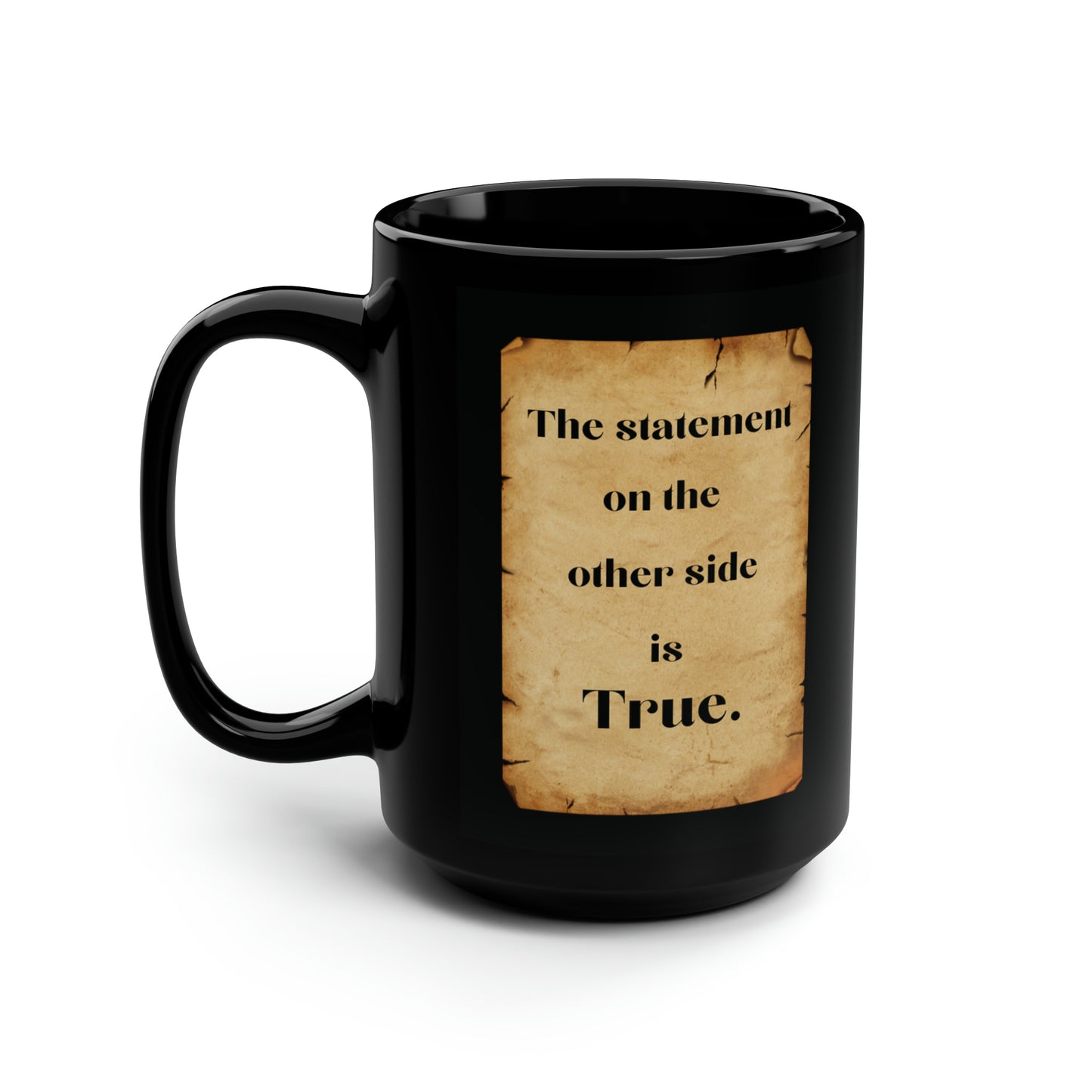 True/False Black Mug, 15oz