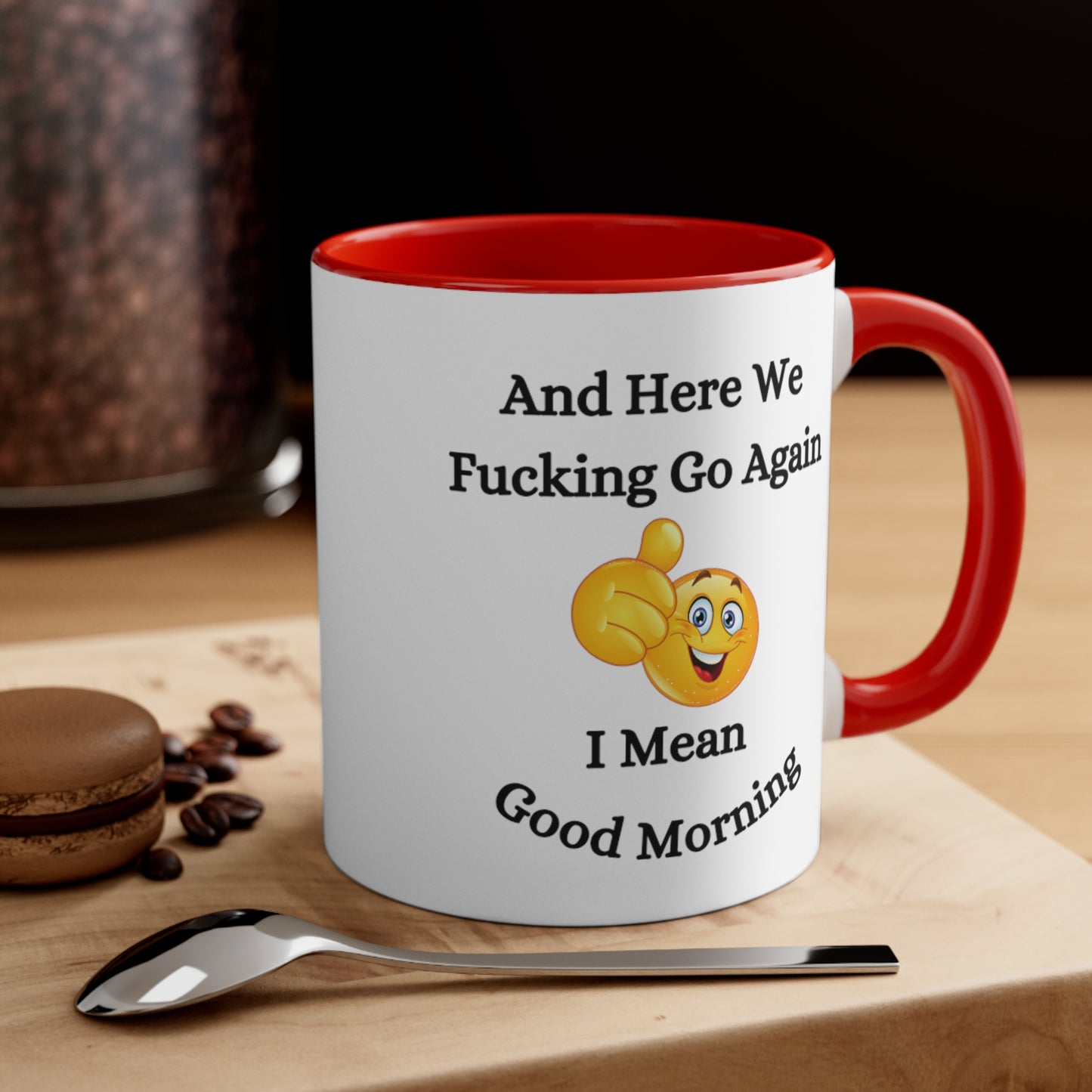 Good Morning Sunshine Accent Coffee Mug, 11oz Colored handle and Inside