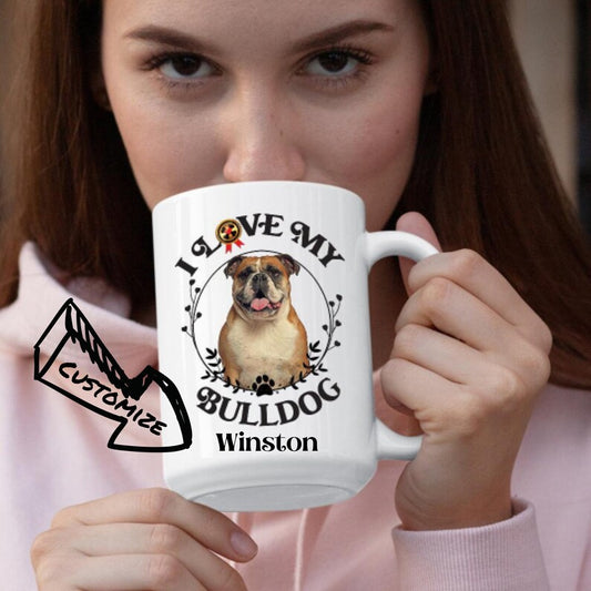 Bulldog Coffee Mug Dog Lover Coffee Mug Custom Dog Art Gift For Coffee Fans