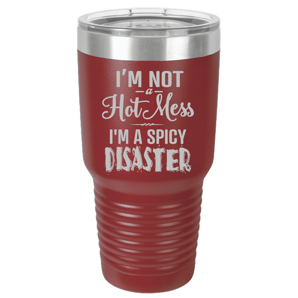 Tumbler with Lid, Stainless Steel Tumbler, Thermal Tumbler, Stainless Steel Cups, Insulated Tumbler, Spicy Disaster- 30oz Laser Etched Tumbler - Mug Project