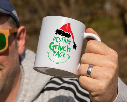 Ceramic White Coffee Mug Grinch Face Holiday Mug Best Christmas Mug - Mug Project