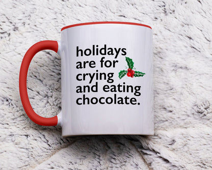 Ceramic White Coffee Mug Crying and Chocolate Mug Best Christmas Mug - Mug Project