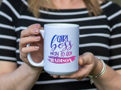 Personalized Girl Boss Coffee Cup As A Gift, Custom Girl Boss Mug For Women In Power As A Souvenir - Mug Project