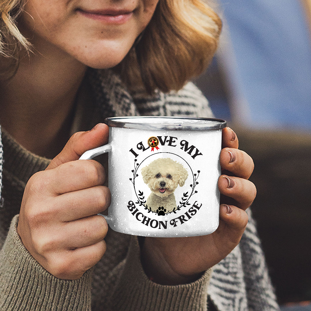 I Love My Bichon Frise Stainless Steel Camping Mug - Mug Project | Funny Coffee Mugs, Unique Wine Tumblers & Gifts