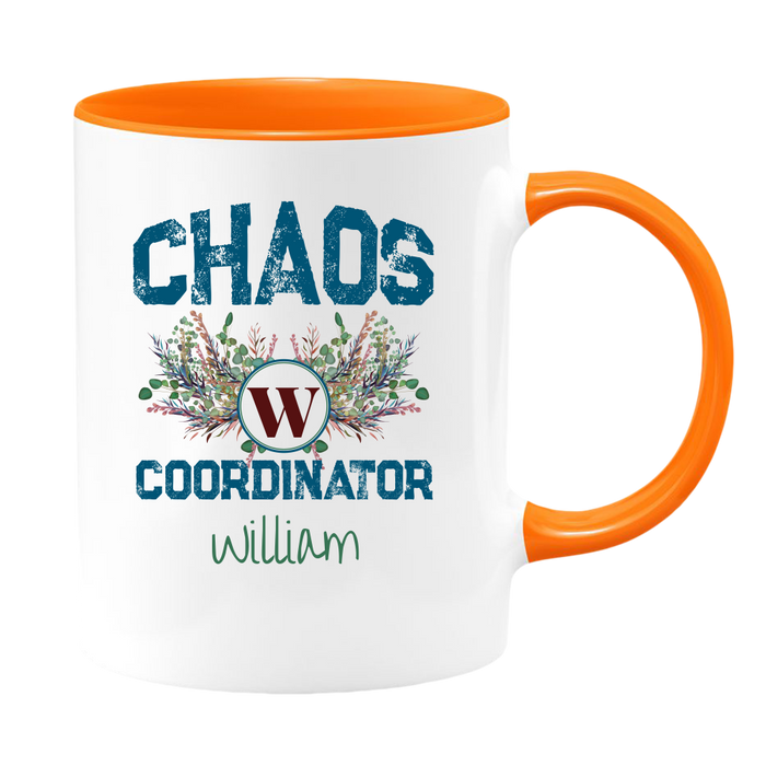 Chaos Coordinator White Coffee Mug With Colored Inside & Handle - Mug Project