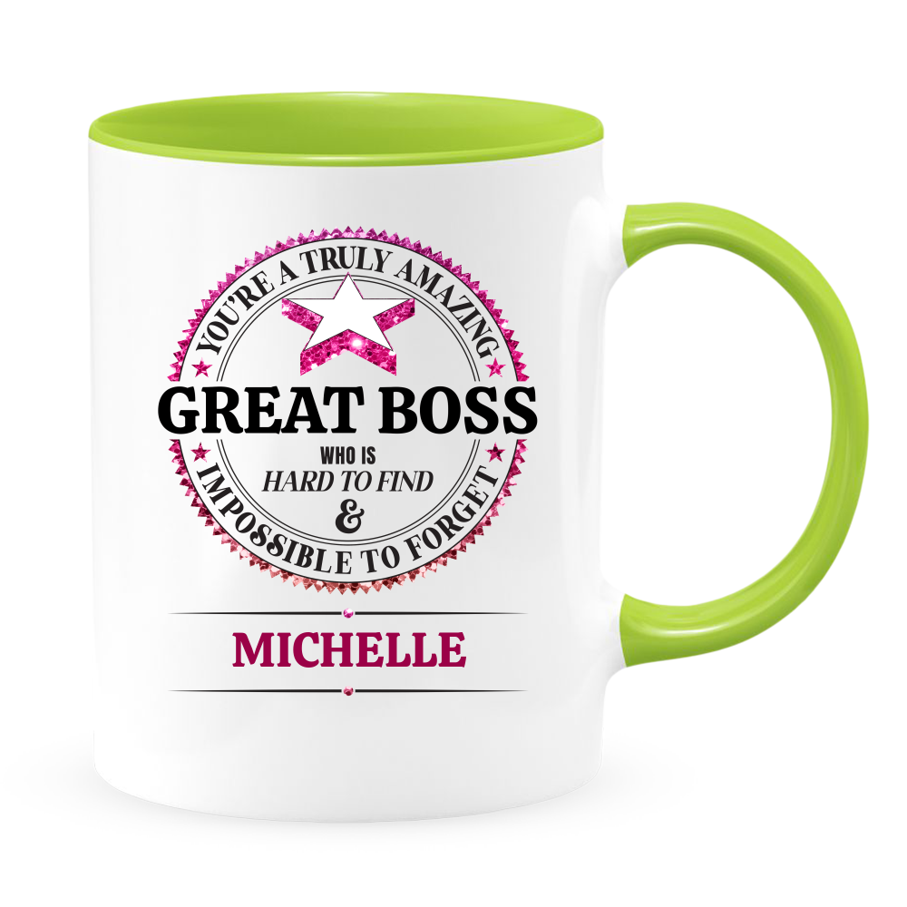 Great Boss White Coffee Mug With Colored Inside & Handle - Mug Project