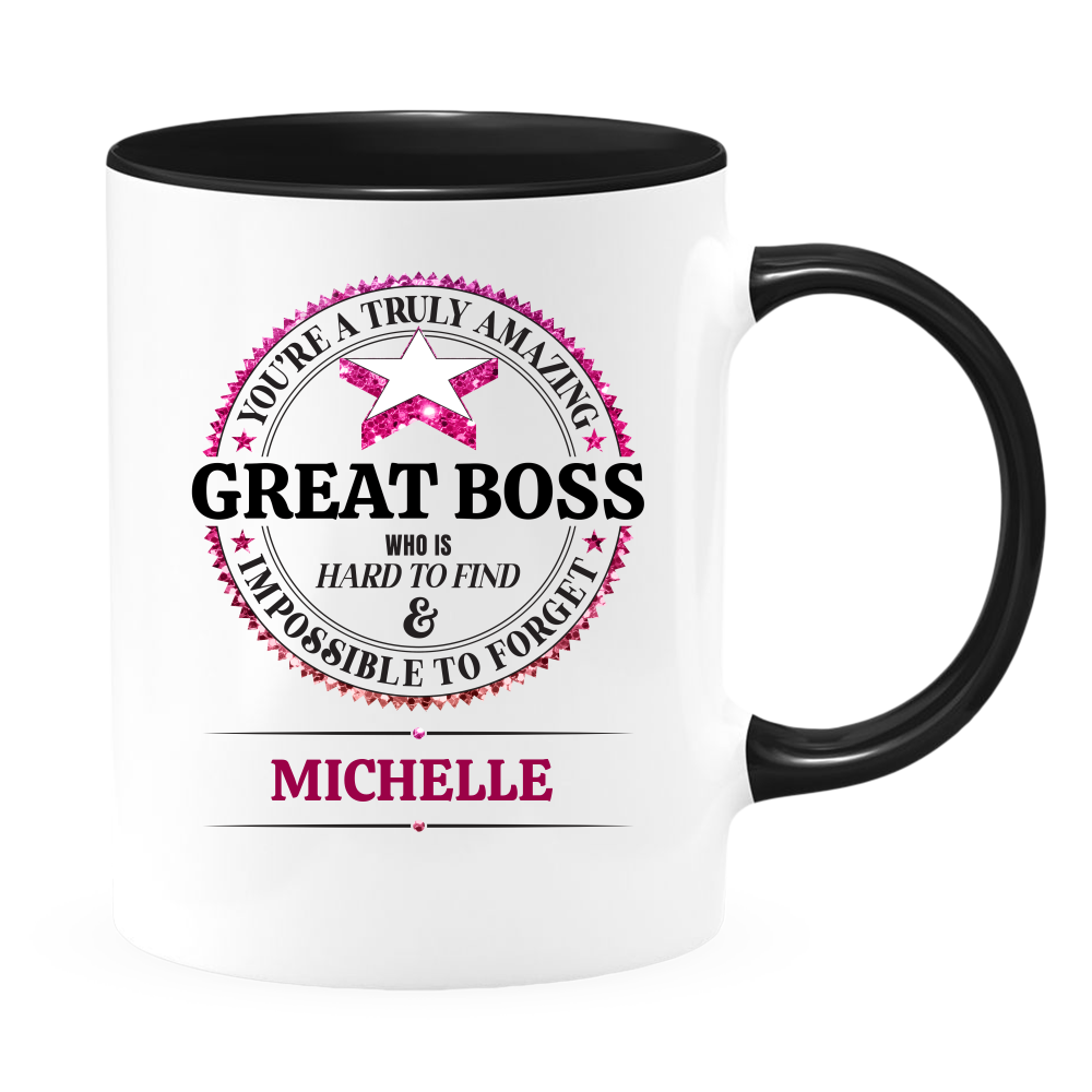 Great Boss White Coffee Mug With Colored Inside & Handle - Mug Project