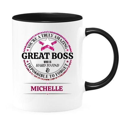 Great Boss White Coffee Mug With Colored Inside & Handle - Mug Project