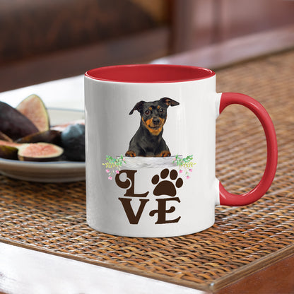 LOVE Miniature Pinscher  Coffee Mug Colored Inside and Handle - Mug Project | Funny Coffee Mugs, Unique Wine Tumblers & Gifts