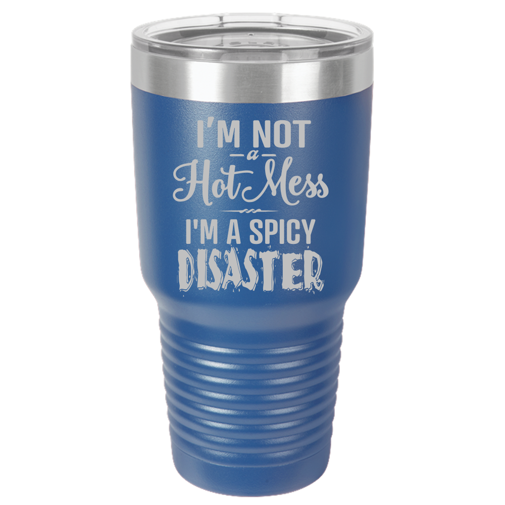 Tumbler with Lid, Stainless Steel Tumbler, Thermal Tumbler, Stainless Steel Cups, Insulated Tumbler, Spicy Disaster- 30oz Laser Etched Tumbler - Mug Project