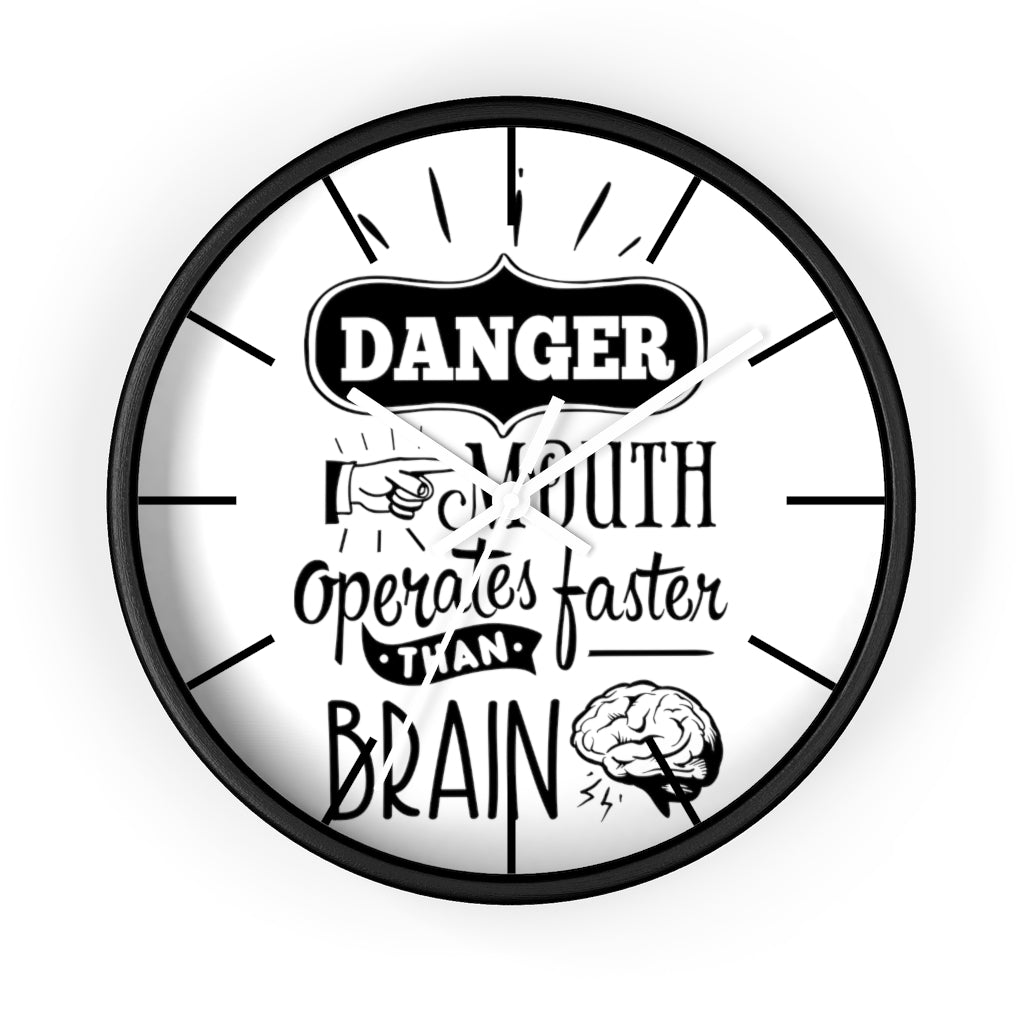 Wall clock, Silent Clock, Home Decor Clock, Danger Mouth operates faster than brain - Mug Project