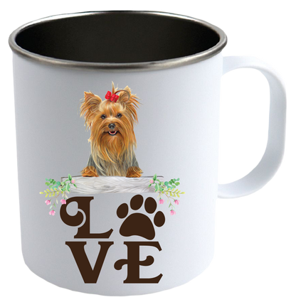LOVE-Yorkie Stainless Steel Camping Mug - Mug Project | Funny Coffee Mugs, Unique Wine Tumblers & Gifts