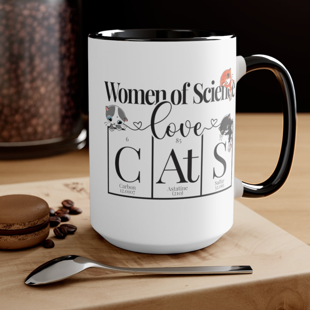 Two-Tone Coffee Mugs, 15oz Ceramic Mug, Women of Science - Mug Project