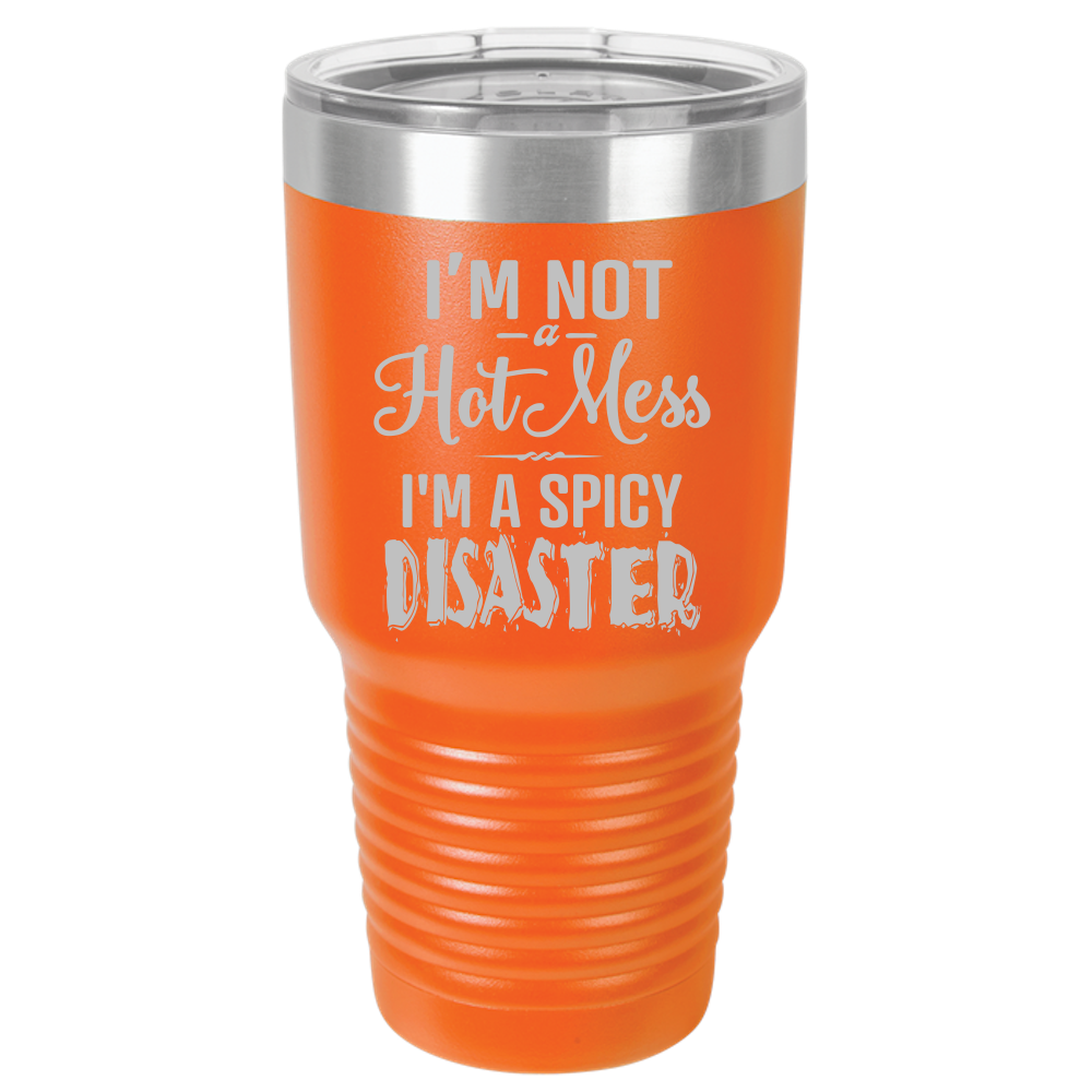 Tumbler with Lid, Stainless Steel Tumbler, Thermal Tumbler, Stainless Steel Cups, Insulated Tumbler, Spicy Disaster- 30oz Laser Etched Tumbler - Mug Project