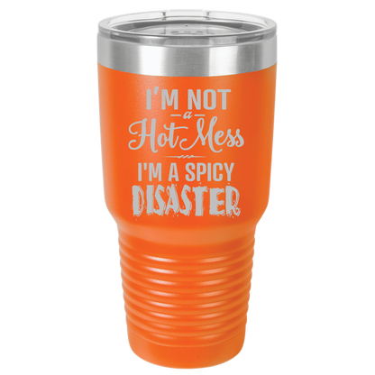 Tumbler with Lid, Stainless Steel Tumbler, Thermal Tumbler, Stainless Steel Cups, Insulated Tumbler, Spicy Disaster- 30oz Laser Etched Tumbler - Mug Project