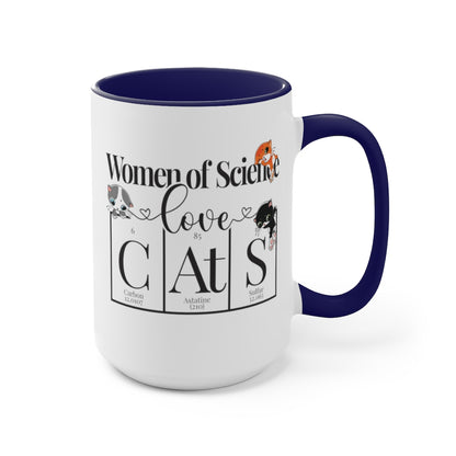 Two-Tone Coffee Mugs, 15oz Ceramic Mug, Women of Science - Mug Project