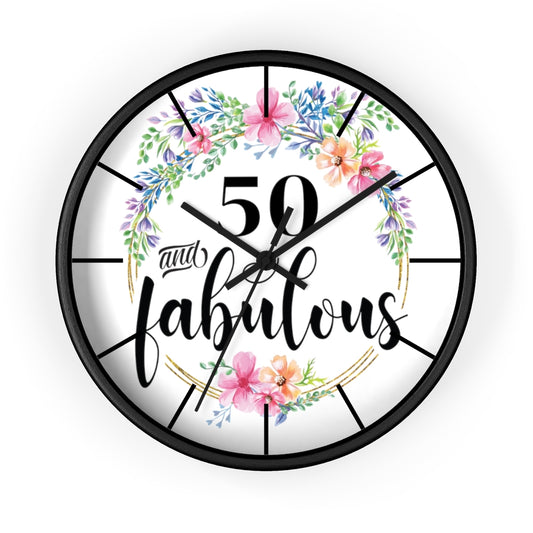 Wall clock, Home Decor Clock, 50th Birthday Gift, 50 and Fabulous - Mug Project