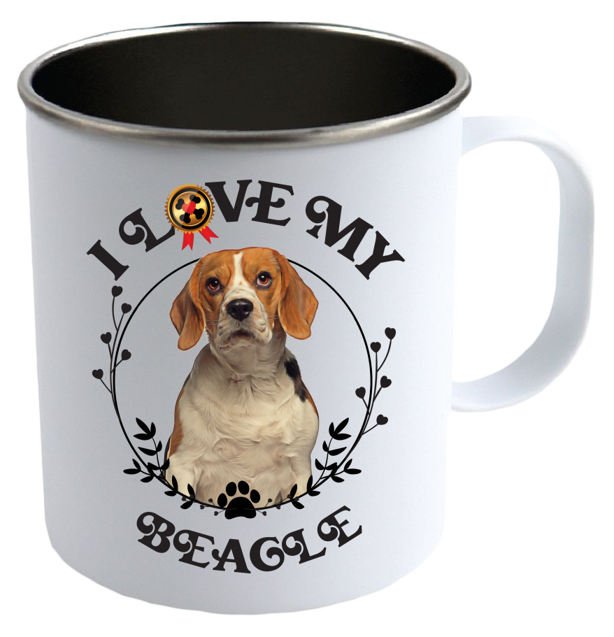 I Love My Beagle Stainless Steel Camping Mug - Mug Project | Funny Coffee Mugs, Unique Wine Tumblers & Gifts