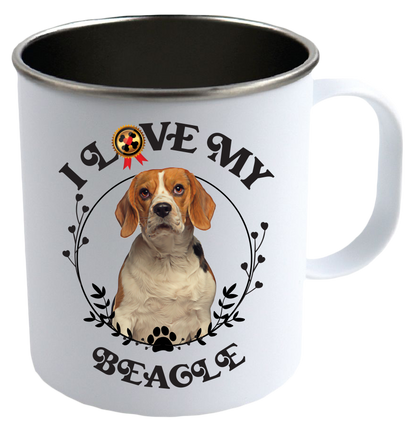 I Love My Beagle Stainless Steel Camping Mug - Mug Project | Funny Coffee Mugs, Unique Wine Tumblers & Gifts