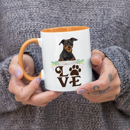 LOVE Miniature Pinscher  Coffee Mug Colored Inside and Handle - Mug Project | Funny Coffee Mugs, Unique Wine Tumblers & Gifts