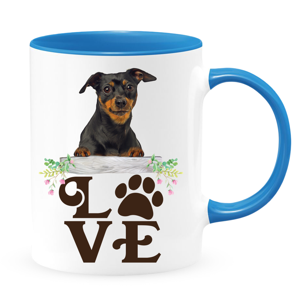 Coffee Mug, Printed Mug, Coffee Cup, Tea Mug, Graphic Mug, LOVE Miniature Pinscher - Mug Project